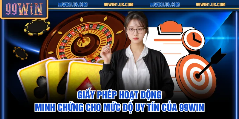 Giấy phép hoạt động - Minh chứng cho mức độ uy tín của 99WIN